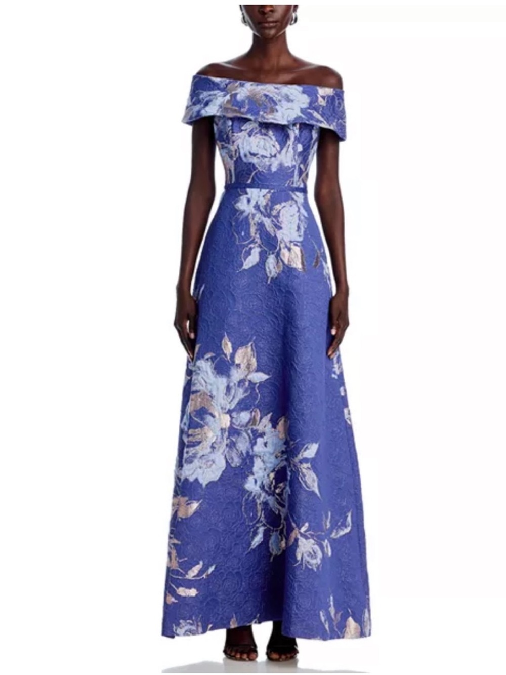 NWT Teri Jon for Rickie Freeman Floral Jacquard Evening Gown Size 16